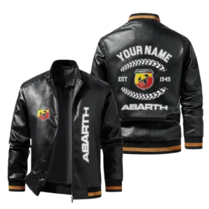 Vintage Abarth Exclusive Logo Jacket Est 1949, Classic Ribbed Collar and Striped Cuffs, Custom Name HIDI220225Y12LJ93ABA