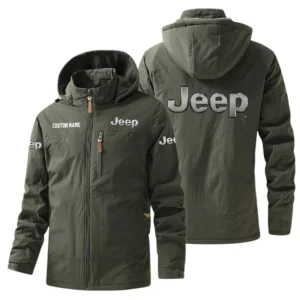 Jeep Windbreaker Jacket Hooded, Warm Lining Waterproof Outdoor Running Jacket For Men, Custom Name HIHI250225Y17WO88JEE