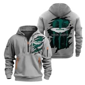 Aston Martin Half Zip Hoodie, Sports Hooded Multi-Pockets TN0030325Y25QZ2HCT1ASM
