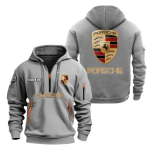 Porsche Half Zip Hoodie, Sports Hooded Multi-Pockets, Custom Name TN100325Y25QZ2HCT3POR