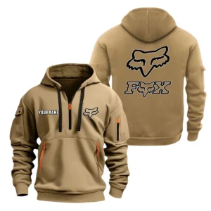 Fox Racing Half Zip Hoodie, Sports Hooded Multi-Pocket, Custom Name TN080325Y25QZ2HCT8FOX