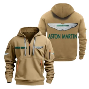 Aston Martin Half Zip Hoodie, Sport Hooded Multi-Pocket, Custom Name TN100325Y25QZ2HCT2ASM