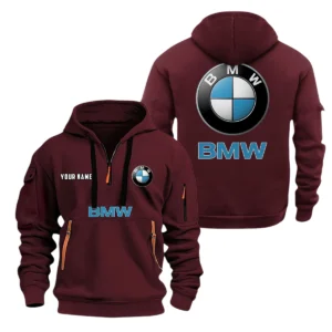 BMW Car Half Zip Hoodie, Sport Hooded Multi-Pocket, Custom Name TN080325Y25QZ2HCT7BMW