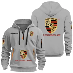Porsche Half Zip Hoodie, Sports Hooded Multi-Pockets, Custom Name HIDI040325Y25QZ2HPOR