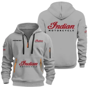 Indian Motorcycle Half Zip Hoodie, Sports Hooded Multi-Pockets, Custom Name HIDI050325Y25QZ2HINM