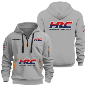 HRC Honda Racing Half Zip Hoodie, Sports Hooded Multi-Pockets, Custom Name HIDI060325Y25QZ2HHRC