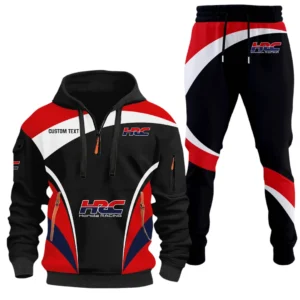 HRC Honda Racing Half Zip Hoodie x Long Pants Set All-over Print, Custom Name HIDI110325Y26QZ3HHRC