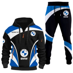 BMW Half Zip Hoodie x Long Pants Set All-over Print, Custom Name HIDI120325Y26QZ3HBMW