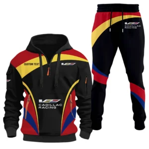 Cadillac Racing Half Zip Hoodie x Long Pants Set All-over Print, Custom Name HIDI120325Y26QZ3HCAR
