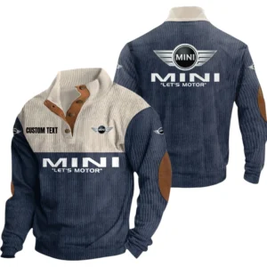 Mini Exclusive Logo Knitted Ribbed Corduroy Sweatshirt Mid Stretch Stand Collar Pullover Sweater, Custom Text HG150325Y32RCSCT1MIN