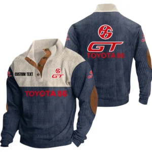 Toyota 86 Exclusive Logo Knitted Ribbed Corduroy Sweatshirt Mid Stretch Stand Collar Pullover Sweater, Custom Text HG170325Y32RCSCT1TOY