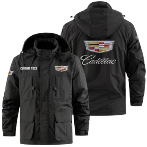 Cadillac Exclusive Logo Windbreaker Jacket Hooded Detachable, Outdoor Jacket Multi Pocket, Custom Name HIDI170325Y26WMPCAD