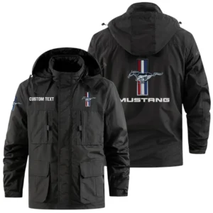 Mustang Exclusive Logo Windbreaker Jacket Hooded Detachable, Outdoor Jacket Multi Pocket, Custom Name HIDI170325Y26WMPMUS