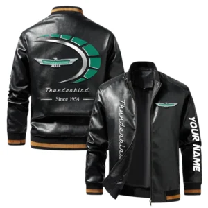 Vintage Ford Thunderbird Exclusive Logo Jacket, Classic Ribbed Collar and Striped Cuffs, Custom Name TN01042025Y12LJ93CT1FOR