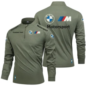 BMW M Motorsport Racing Limited 2025 Long Sleeve Shirt, Stand Collar Quarter Zip-up Custom Name HIDI040425Y49LMT05BMM