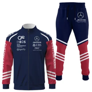 Mercedes-AMG Petronas Racing Long Sleeve Shirt Full Zip x Long Pants Set All Over Print, Sports Style Custom Name HIDI020425Y53S16JKMAP