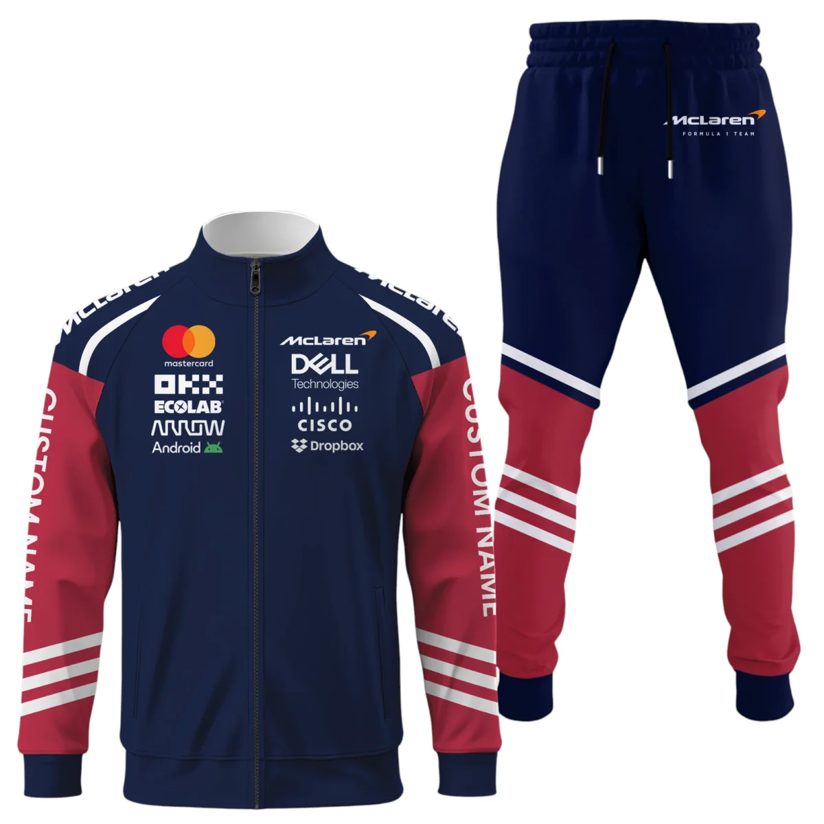 McLaren Racing Limited Long Sleeve Shirt Full Zip x Long Pants Set All Over Print, Sports Style Custom Name HIDI020425Y53S16JKMRL
