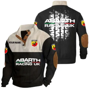 Abarth Racing UK Exclusive Logo Print Corduroy Sweatshirt Stand Collar Custom Name HIHI300625Y32RCSABR