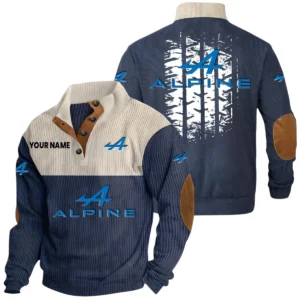 Alpine Exclusive Logo Print Corduroy Sweatshirt Stand Collar Custom Name HIHI300625Y32RCSALP