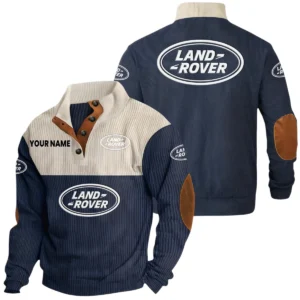 Land Rover Exclusive Logo Print Corduroy Sweatshirt Stand Collar Custom Text HIDI240625Y32RCSLAR
