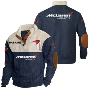 McLaren Exclusive Logo Print Corduroy Sweatshirt Stand Collar Custom Name HIDI240625Y32RCSMCL