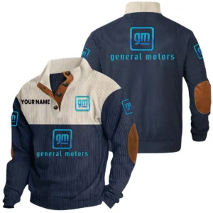 General Motors Exclusive Logo Print Corduroy Sweatshirt Stand Collar Custom Name HIDI260625Y32RCSGEM