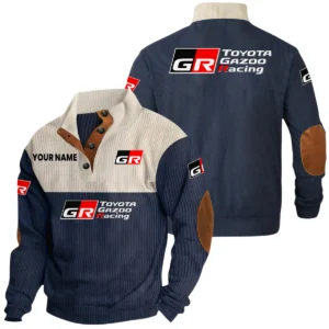 Toyota Gazoo Racing Exclusive Logo Print Corduroy Sweatshirt Stand Collar Custom Name HIDI260625Y32RCSTGR