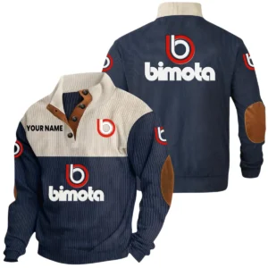 Bimota Exclusive Logo Print Corduroy Sweatshirt Stand Collar Custom Name HIDI270625Y32RCSBIM