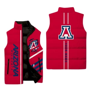 Arizona Wildcats Sleeveless Puffer Jacket Plus Size, Stand Collar Custom Name & Number TN110625Y59SPJCT1NCAWC
