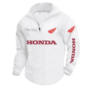 Honda Motor Quarter Zip Sweatshirt, Stand Collar Custom Name TN090625Y58HCS2DCT1HOM