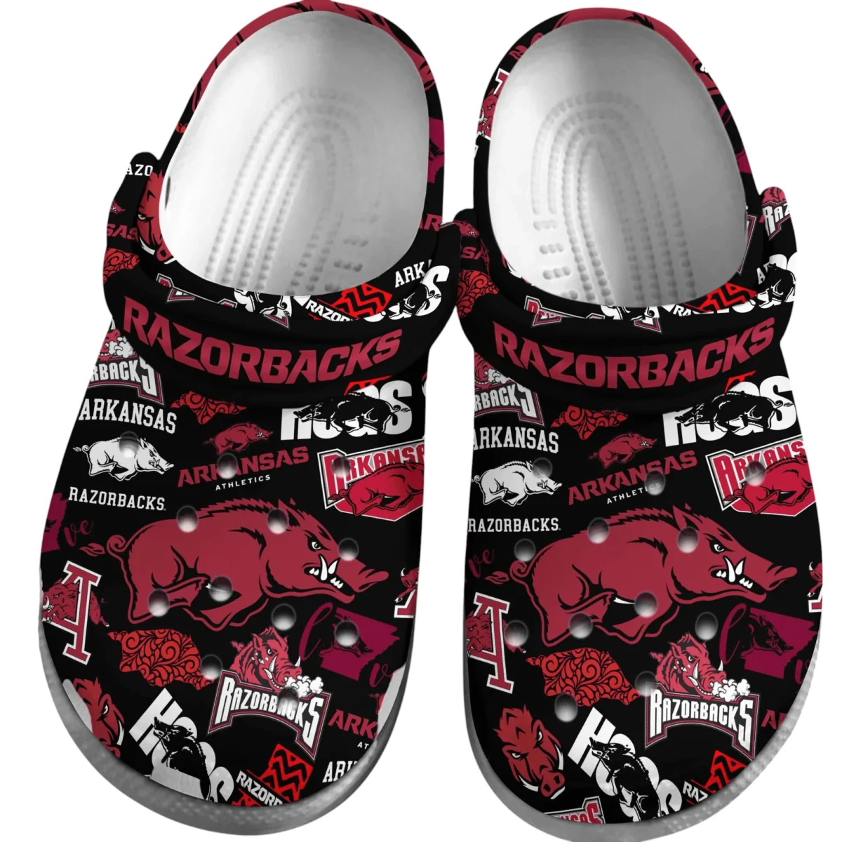 Arkansas Razorbacks Crocs Clogs All Over Print Custom Name TN200625Y60CROCSCT3NCARK