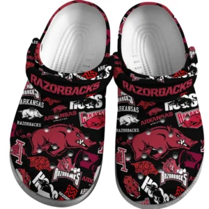 Arkansas Razorbacks Crocs Clogs All Over Print Custom Name TN200625Y60CROCSCT3NCARK