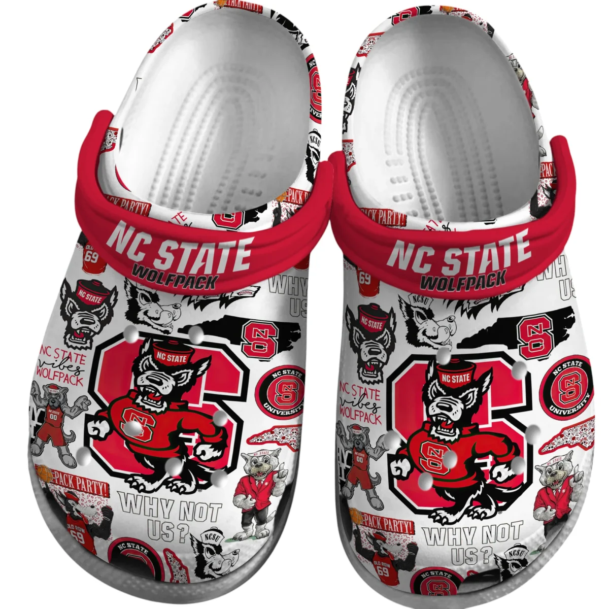 NC State Wolfpack Crocs Clogs All Over Print Custom Name TN200625Y60CROCSCT1NCNCSU