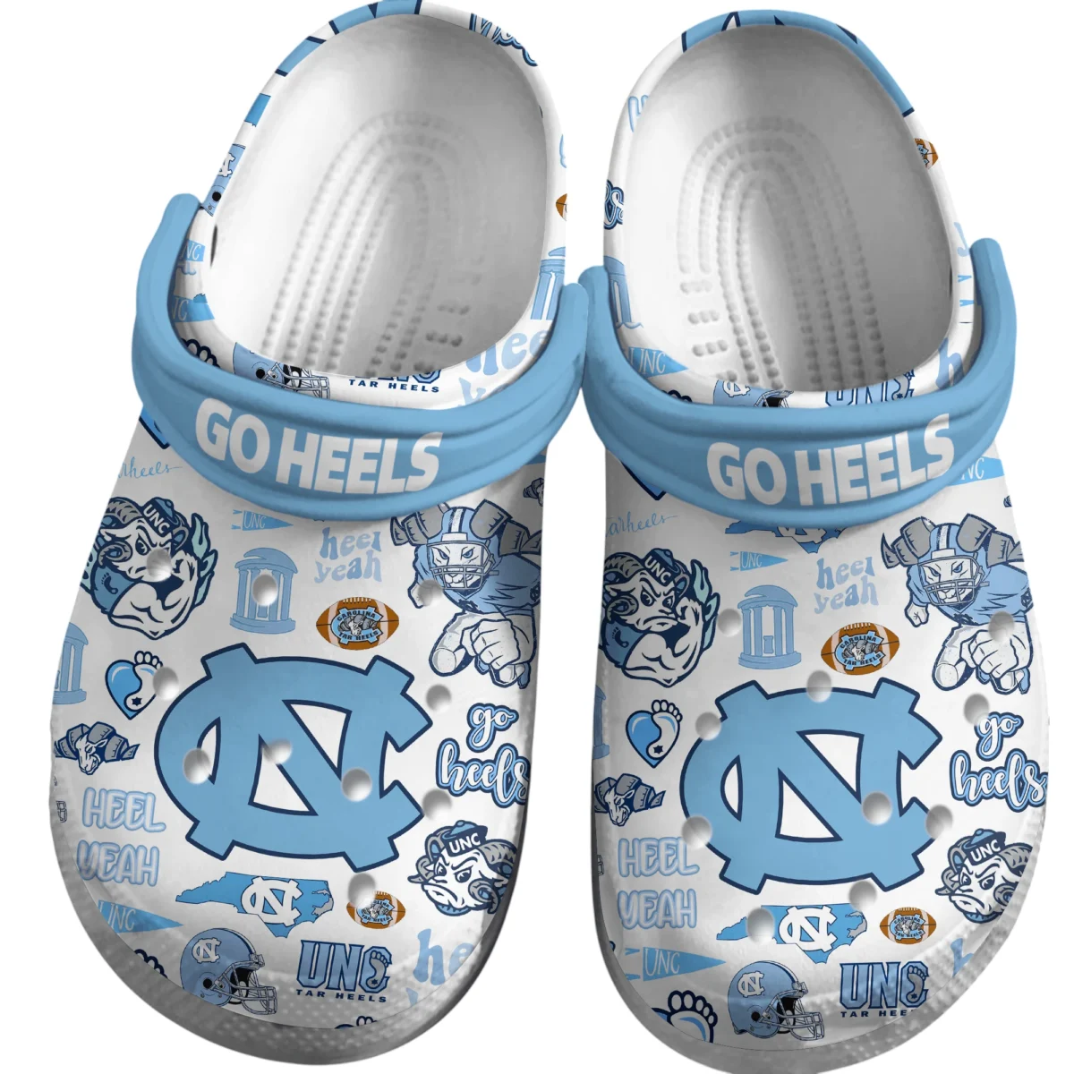 North Carolina Tar Heels Crocs Clogs All Over Print Custom Name TN200625Y60CROCSCT6NCUNC