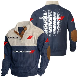 Dodge Exclusive Logo Print Corduroy Sweatshirt Stand Collar Custom Name HIHI010725Y32RCSDOD