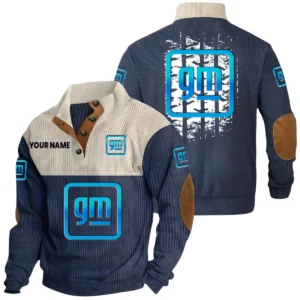 General Motors Exclusive Logo Print Corduroy Sweatshirt Stand Collar Custom Name HIHI010725Y32RCSGEM