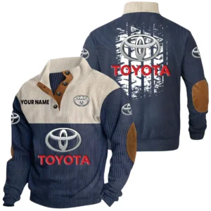 Toyota Exclusive Logo Print Corduroy Sweatshirt Stand Collar Custom Name HIHI040725Y32RCSTOY