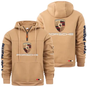 Porsche Quarter Zip Hooded Sweatshirt Custom Name