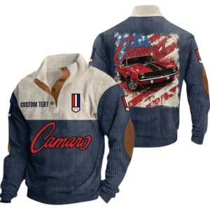 Chevrolet Camaro Exclusive Logo Print Corduroy Sweatshirt Stand Collar Custom Name TN030725Y32RCSCT1CHC