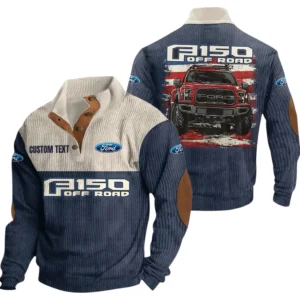 Ford F150 Exclusive Logo Print Corduroy Sweatshirt Stand Collar Custom Name TN030725Y32RCSCT1FOR