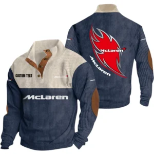 McLaren Exclusive Logo Print Corduroy Sweatshirt Stand Collar Custom Name TN030725Y32RCSCT1MCL