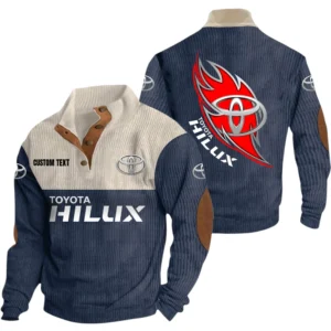 Toyota Hilux Exclusive Logo Print Corduroy Sweatshirt Stand Collar Custom Name TN030725Y32RCSCT1TOY