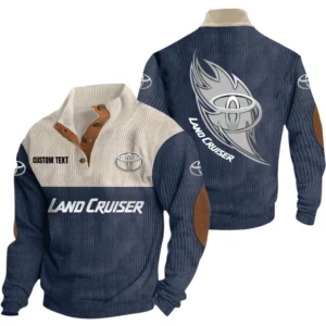 Toyota Land Cruiser Exclusive Logo Print Corduroy Sweatshirt Stand Collar Custom Name TN030725Y32RCSCT2TOY
