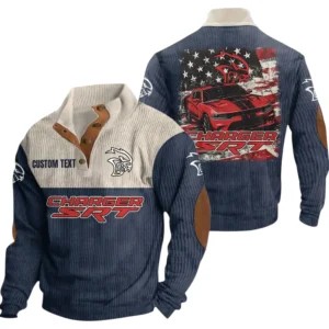 Dodge Charger SRT Exclusive Logo Print Corduroy Sweatshirt Stand Collar Custom Name TN030725Y32RCSCT4DOD