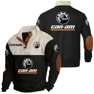 Can Am BRP Exclusive Logo Print Corduroy Sweatshirt Stand Collar Custom Text HIDI240625Y32RCSCAE